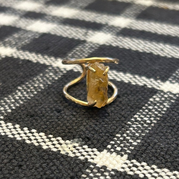 Citrine gold filled cuff ring - Picture 1 of 2